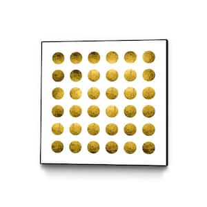 "Golden Spots White" by Daniel Stanford Framed Abstract Wall Art Print 20 in. x 20 in.
