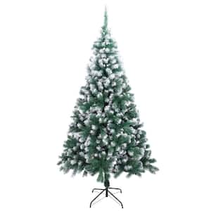 7 ft. Unlit Spray White Green Artificial Christmas Tree with 870 Tips