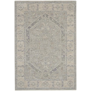 Asher Grey 5 ft. x 8 ft. Floral Persian Farmhouse Area Rug
