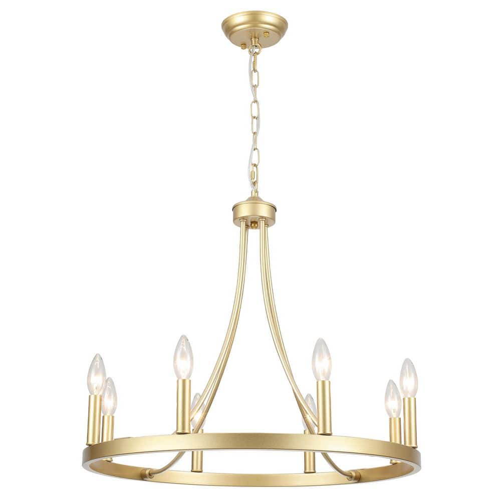 8-Light Gold Hanging Candlestick Farmhouse Linear Wagon Wheel Chandelier Lighting for Kitchen Island price history on PriceWatchPro