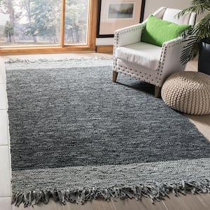Vintage Leather Light Gray/Dark Gray 4 ft. x 6 ft. Solid Area Rug