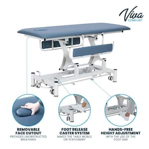 3 in. Thick 70 in. Mobile Hi-Lo Patient Single Mattress Adjustable Treatment Table with Padded Side Rails