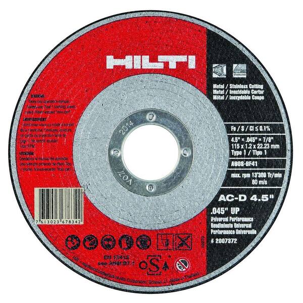 Hilti 4.5 in. x 0.045 in. x 7/8 in. Abrasive Blade AC-D Universal (25-Pack)
