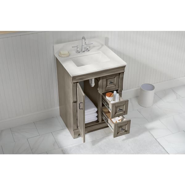 Home Decorators Collection Naples 30 in. W x 21.63 in. D x 34 in. H Bath  Vanity Cabinet without Top in Distressed Grey NADGA3021DL - The Home Depot