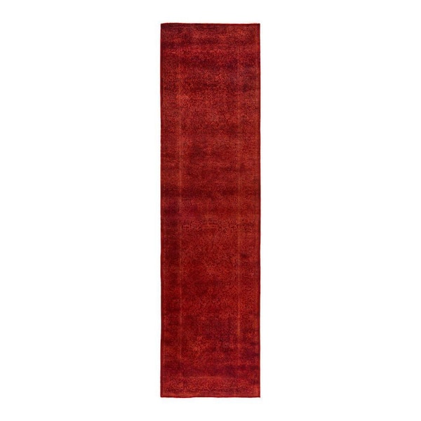 Chloe & Olivia Home Overdyed Rust 2 ft. x 9 ft. Solid Wool Indoor ...