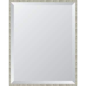 Bamboo Style 24 in. W x 30 in. H Rectangle Silver Framed Mirror