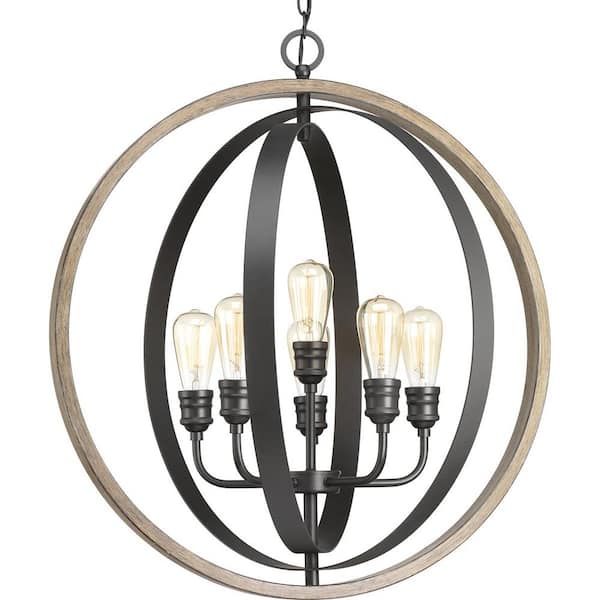 Progress Lighting Conestee Collection 6-Light Graphite Pendant