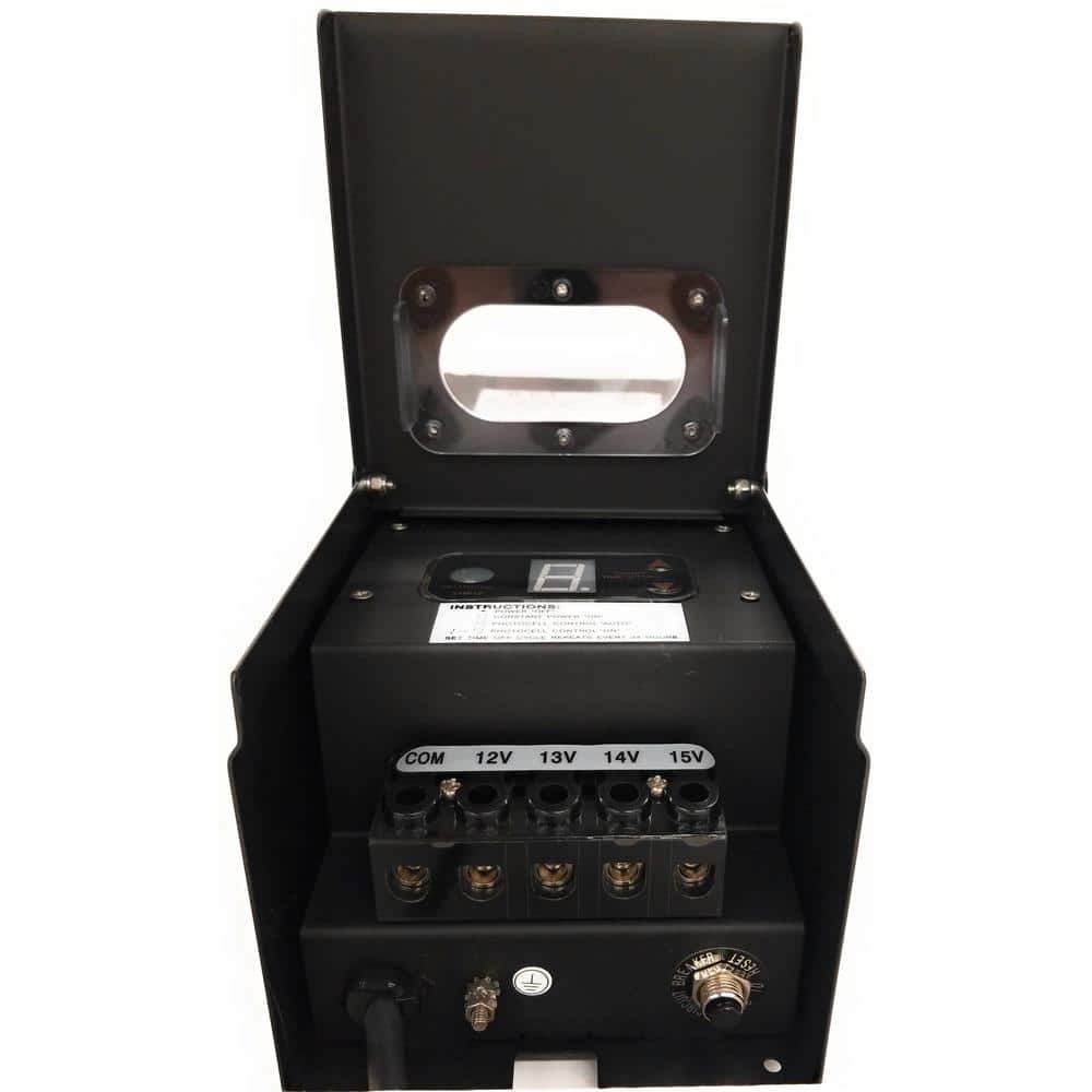 300W Black Metal Low Voltage Landscape Light Transformer
