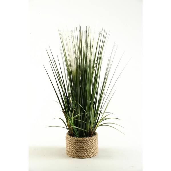D&W Silks Indoor 30 in. Artificial Mixed Grasses in Ceramic Planter
