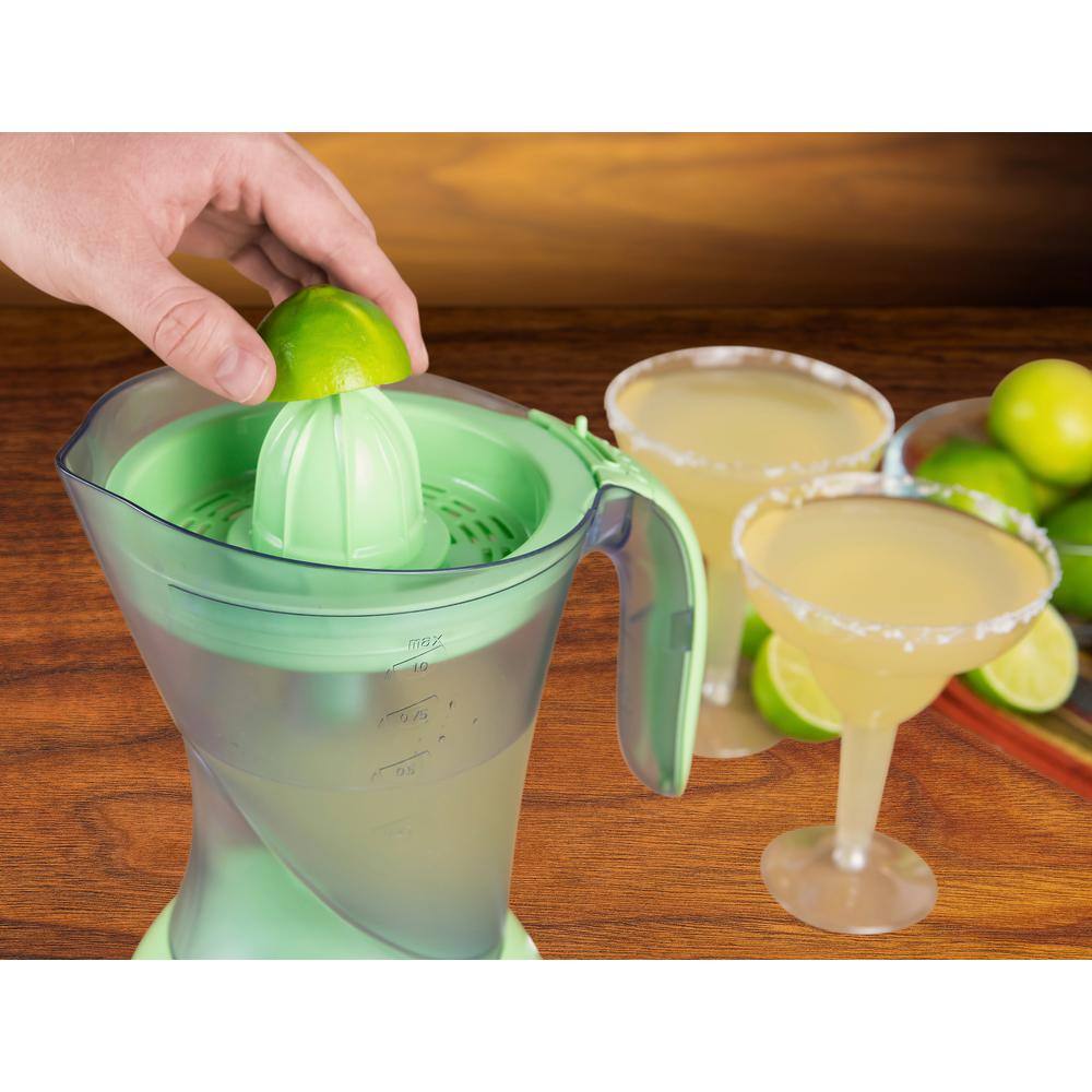 Green Electric Citrus Juicer with Pitcher and Glasses Set