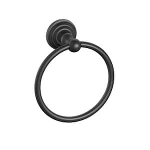 Deveral Wall Mounted Towel Ring in Matte Black Finish