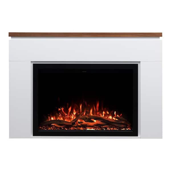 Sabrina 57.1 in. Electric Fireplace Mantel Package, Fan-Forced Heater, Multi-Color Flames, Wifi, 5118 BTU, Freestanding