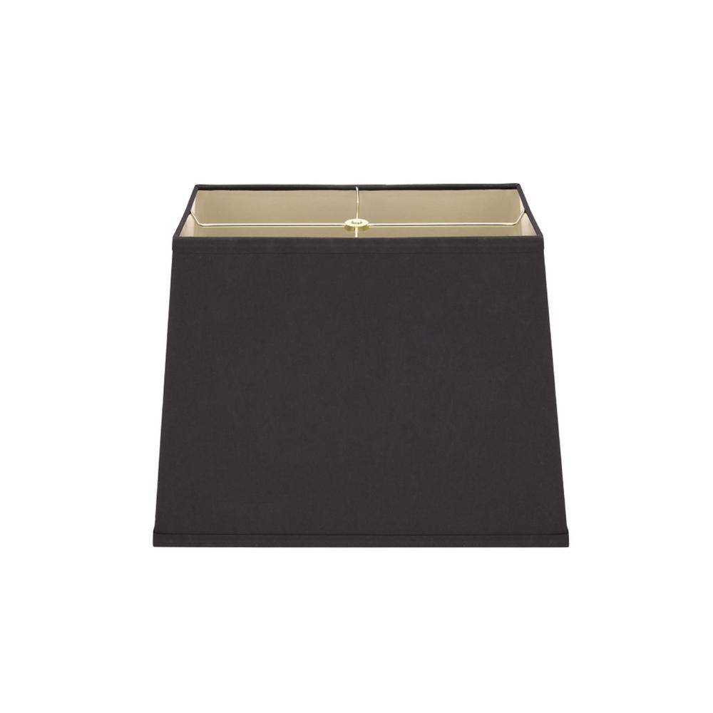 Black and Gold Tetoron Cotton Rectangular Lamp Shade, 12" x 9.5"