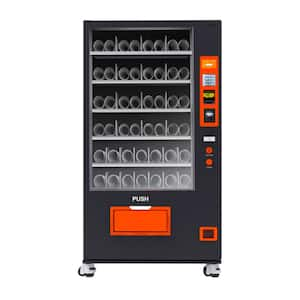 41.5 in. 58.6 cu. ft. Black Commercial Refrigerated Snack,Beverage Vending Machine with 60-Slots, Card, Bill Acceptor