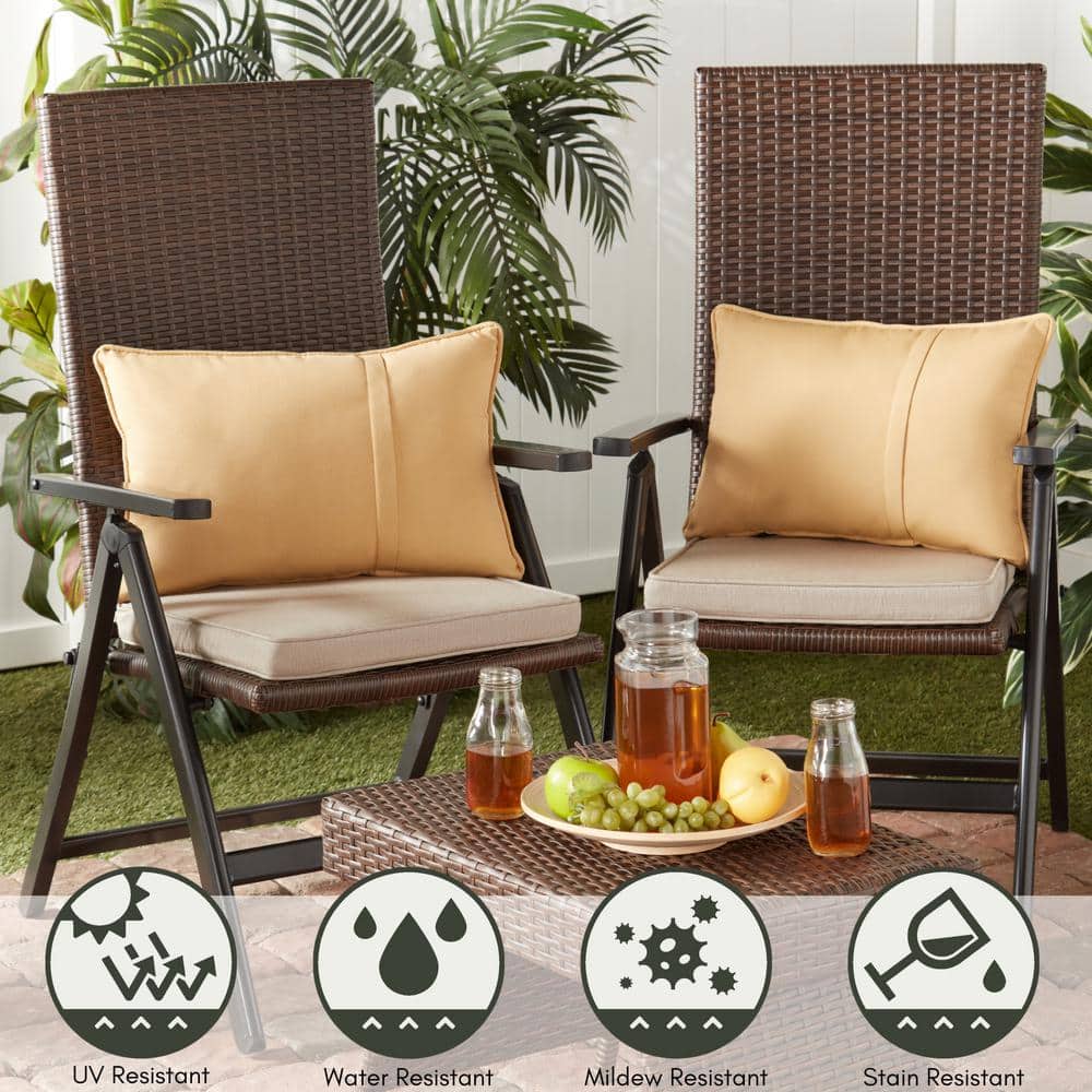 Outdoor Black Aluminum Wicker Reclining Lounge Chair with Beige Cushion