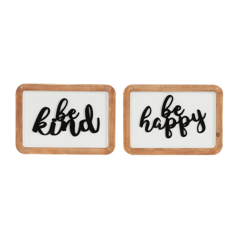 DecMode White Metal Farmhouse Wall Decor  (3 Sets)