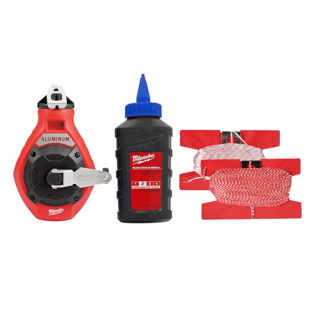 Milwaukee 100 ft. Aluminum Chalk Reel Kit with Blue Chalk and