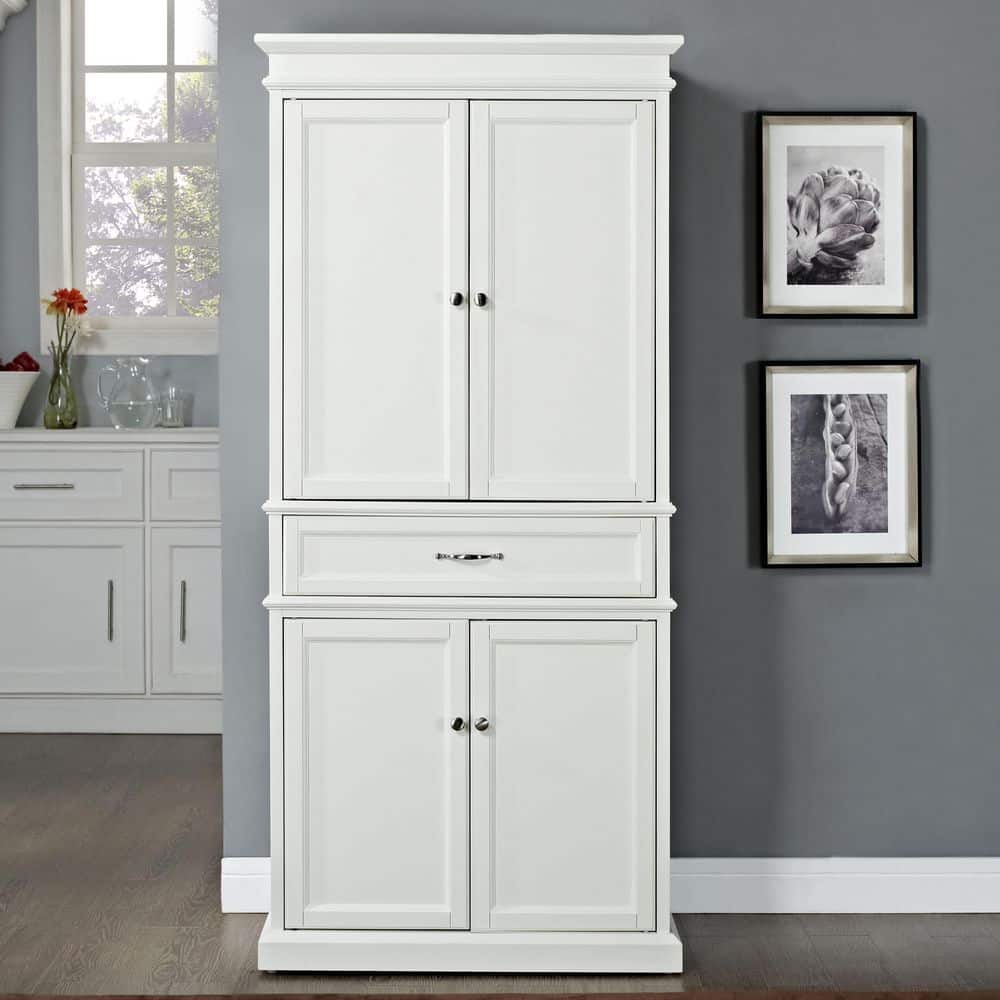 Parsons Classic White Transitional Pantry with Adjustable Shelves