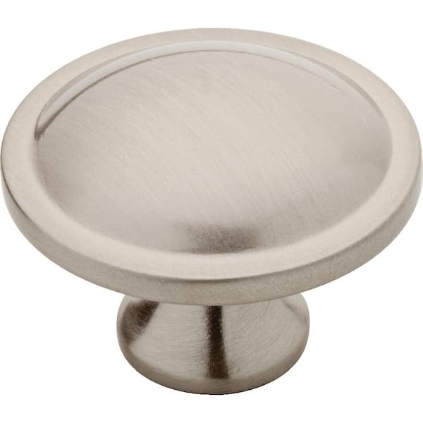 1-1/4 in. Satin Nickel Ribbed Edge Cabinet Knob Backplate 1-1/4 in. Satin Nickel Ribbed Edge Cabinet Knob Backplate