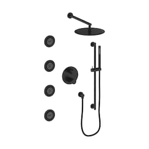 4-Body Jets Emerald Bay Thermostatic Shower System in Black