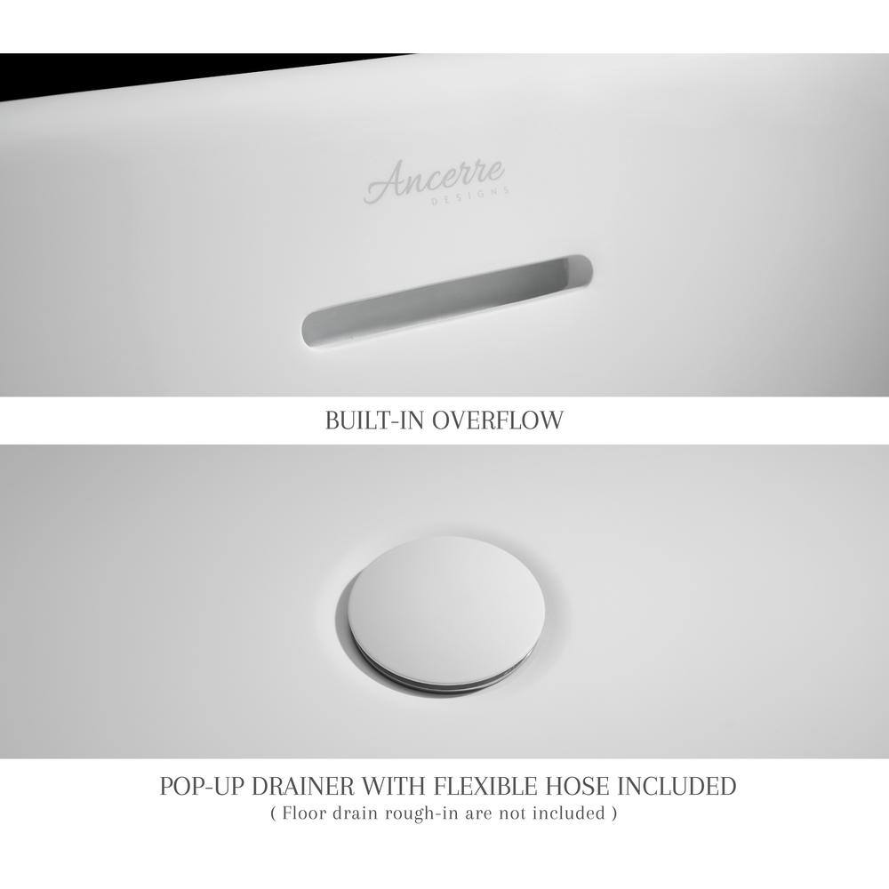 Fiore 67'' Matte White Acrylic Freestanding Bathtub