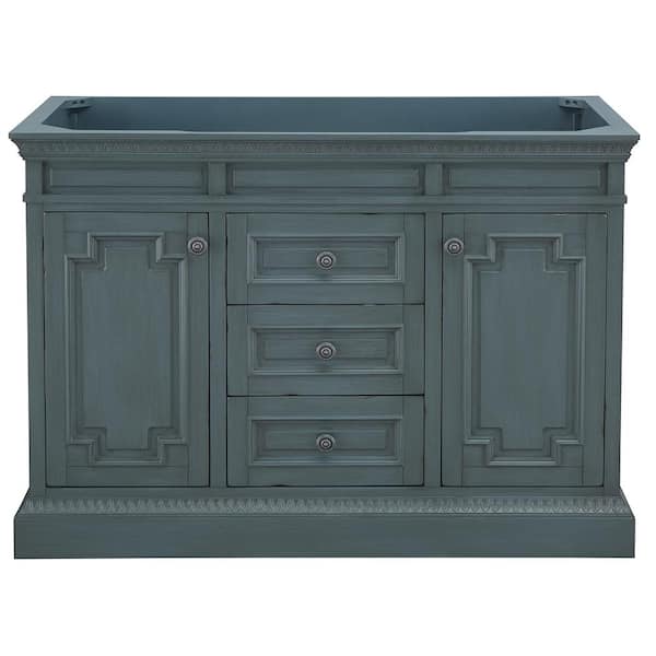 Home Decorators Collection Cailla 48 in. W x 21.50 in. D Bath Vanity Cabinet Only in Distressed Blue Fog