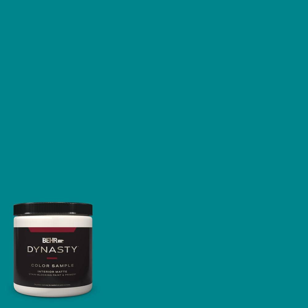 BEHR DYNASTY 8 oz. #500B-7 Tucson Teal Matte Stain-Blocking Interior ...