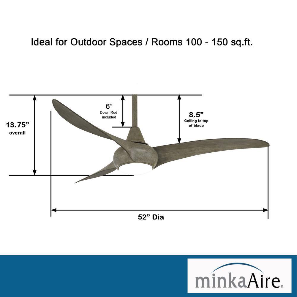 Driftwood 52" LED Ceiling Fan with Remote and Light Kit
