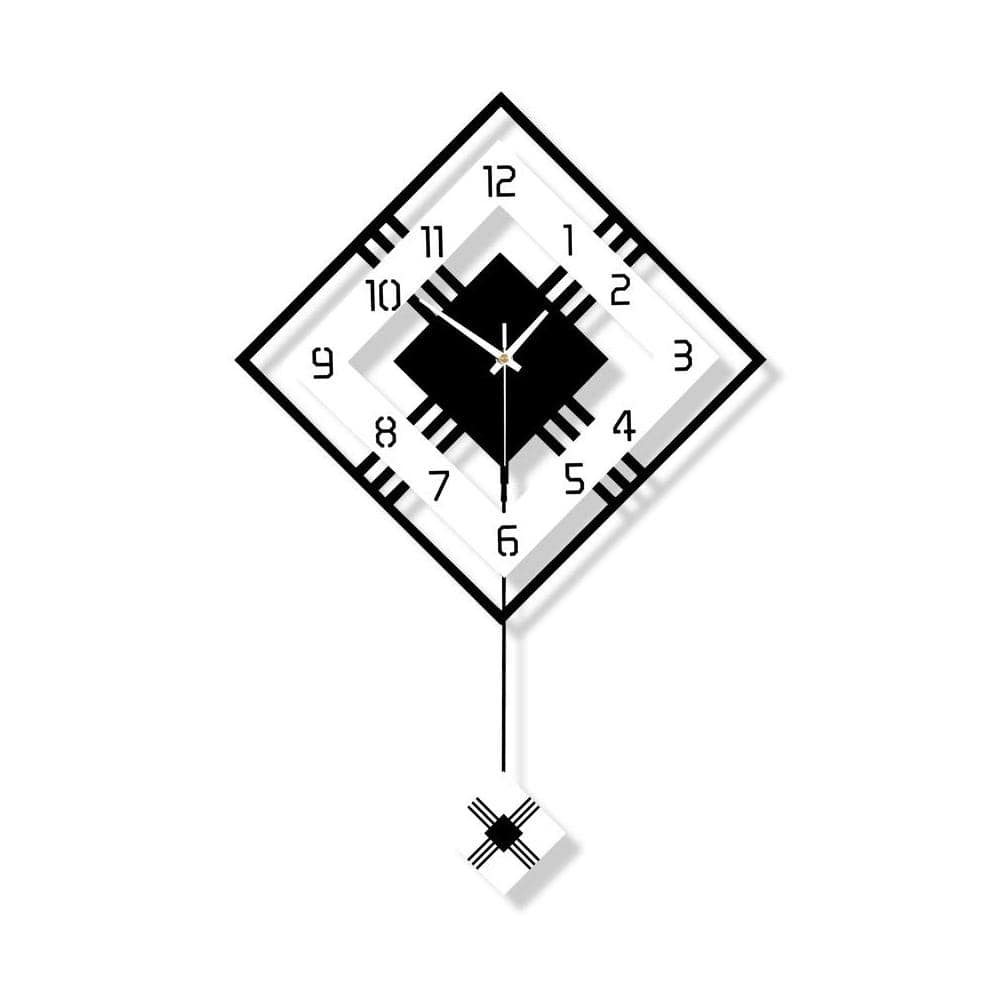 Modern Big Silent Pendulum Wall Clock Battery Operated Quartz for