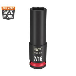 SHOCKWAVE 3/8 in. Drive 7/16 in. Deep 6 Point Impact Socket (1-Pack)