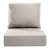 Pocassy 24 in. x 24 in. x 6 in. CushionGuard Outdoor Thicken Lounge Chair Deep Seat Replacement Cushion Set in Beige PJZBDJH006-2