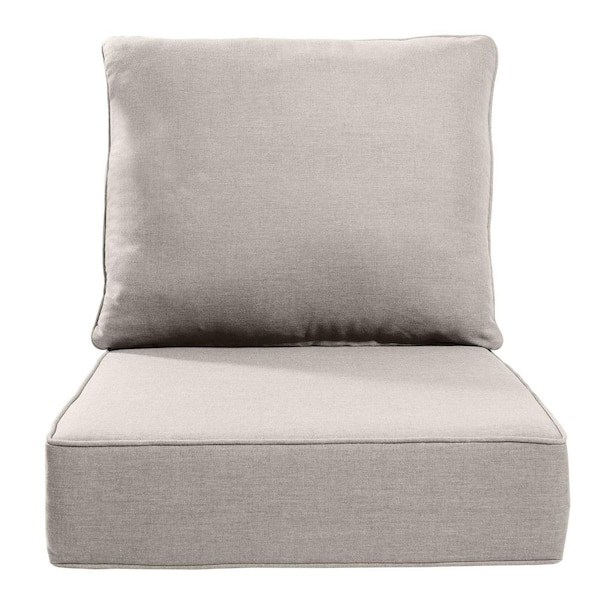 24 in. x 24 in. x 6 in. CushionGuard Outdoor Thicken Lounge Chair Deep Seat Replacement Cushion Set in Beige