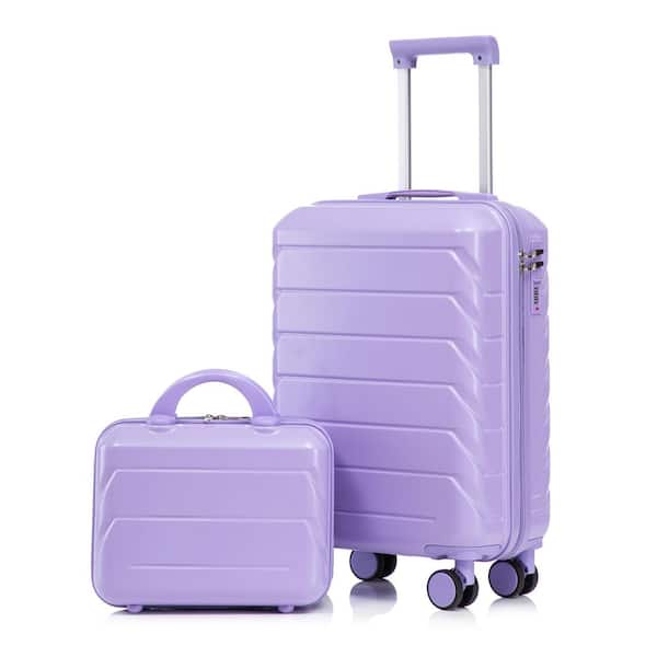 Lavor 2-Piece Purple ABS Hardside Spinner Wheel Luggage Set with Combination Lock and Cosmetic Case