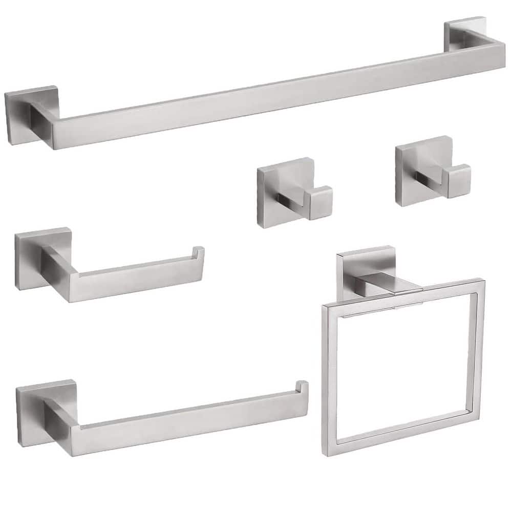 5-Piece Bath Hardware Set Bathroom Accessories with Toilet Paper Holder,Towel Bar,Towel Ring,Towel Hooks Brushed Nickel price history on PriceWatchPro