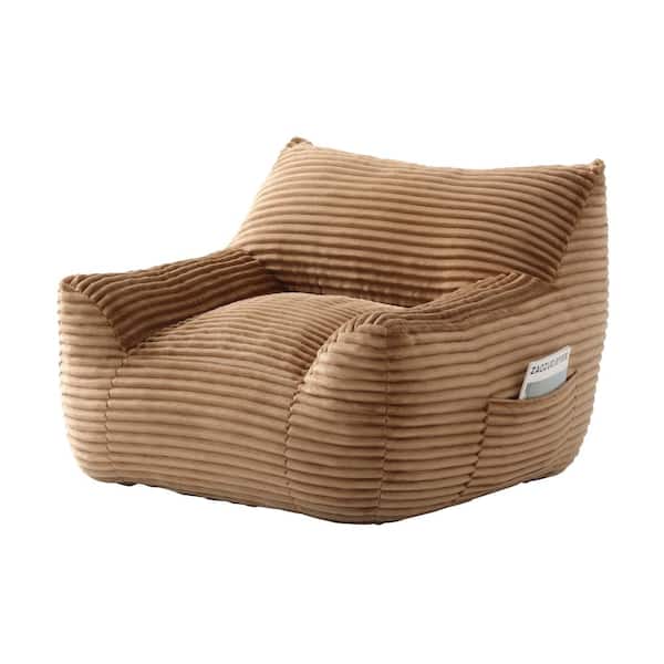 Brown Fabric Oversized (41.7 x 39.4 x 30.7 in.) Bean Bag durable construction easy to install