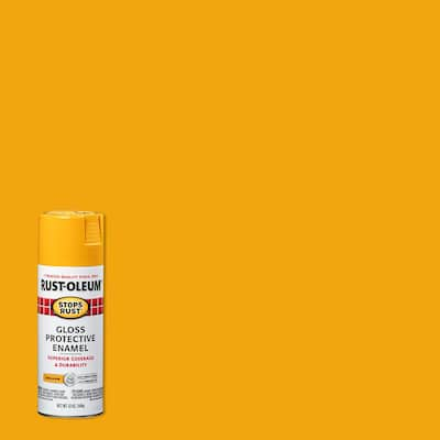 Rust-Oleum 15 oz. Rust Preventative Gloss Fluorescent Yellow Spray Paint  (Case of 6) 2242838 - The Home Depot