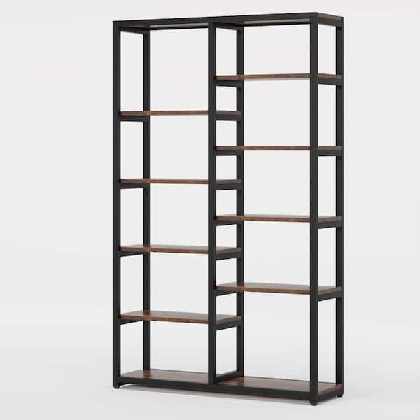 Tribesigns Earlimart 39.4 in Wide Gold 10-Shelf Etagere Bookcase Bookshelf with Storage Shelf