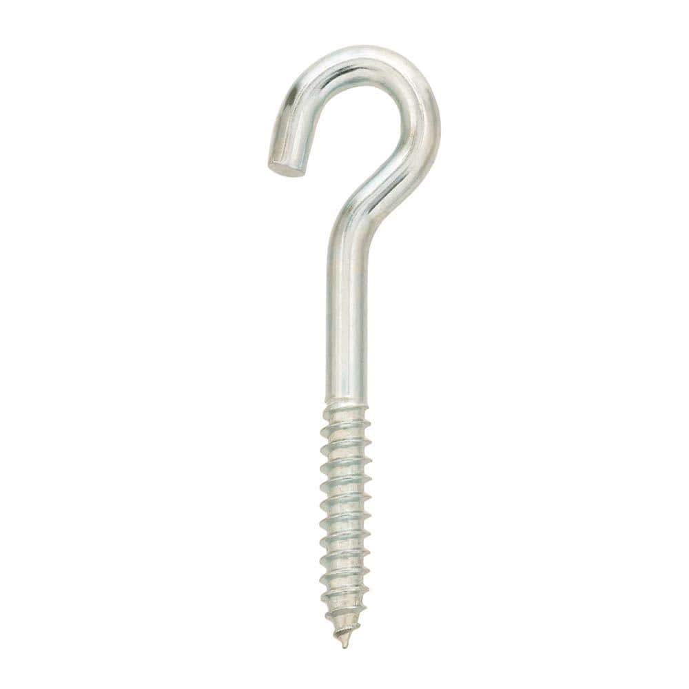 Everbilt 3/8 in x in. Zinc-Plated Lag Thread Screw Hook 806996 The Home  Depot