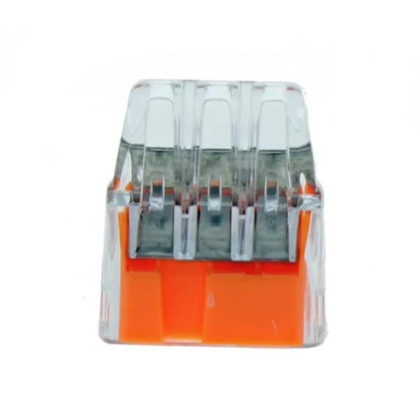 IDEAL In-Sure 3-Port Push-In Connectors, Orange (250-Jar)