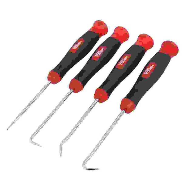 4-Piece Hyper Tough Multi-tool with Curved Hook, Complex Hook, 90° Hook, 9909V in Black and Red