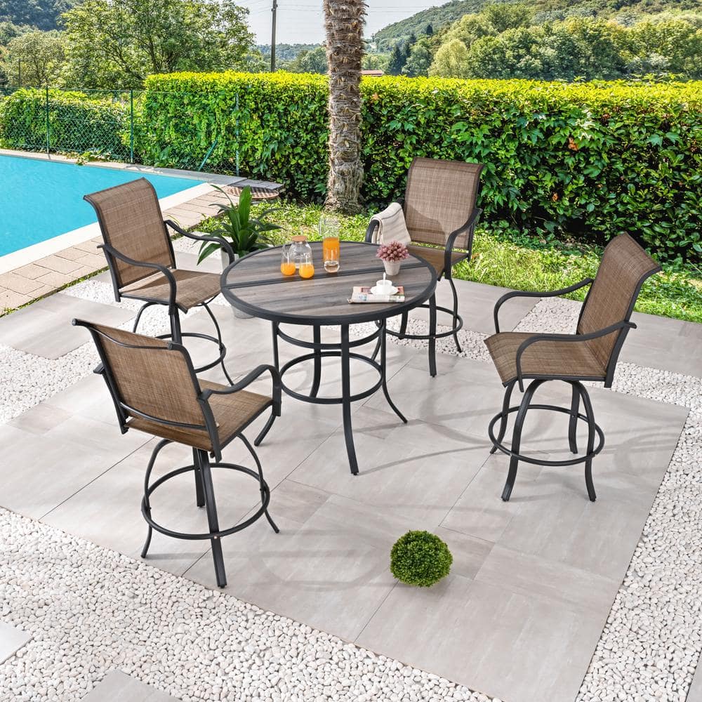 Patio Festival 5-Piece Round Metal Outdoor Dining Set PF19252-273-1X2-B ...