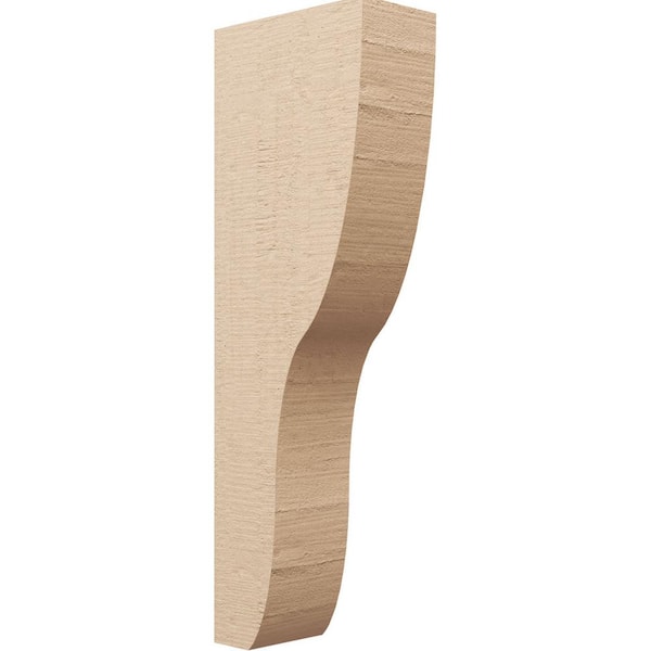 Ekena Millwork Thin Series 2 6 in. x 12 in. x 36 in. Greensboro Rough Cedar Woodgrain Timberthane Polyurethane Corbel in Primed Tan