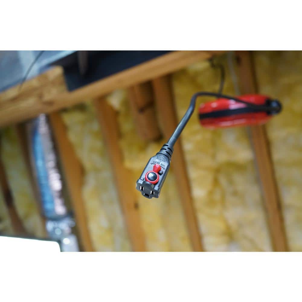 Red 50 ft PVC Extension Cord Reel with Locking Plug