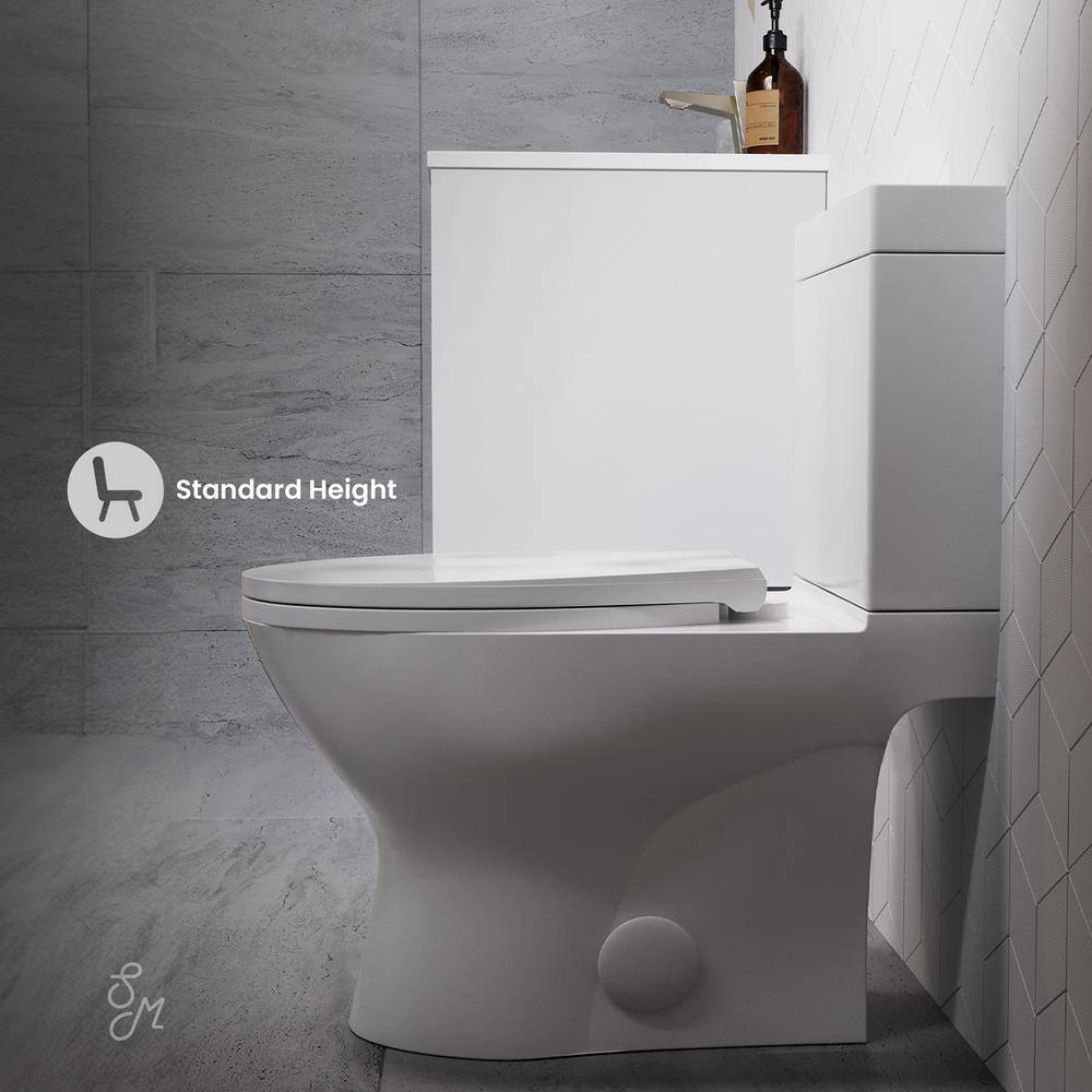 White Elongated Dual-Flush High Efficiency Two-Piece Toilet