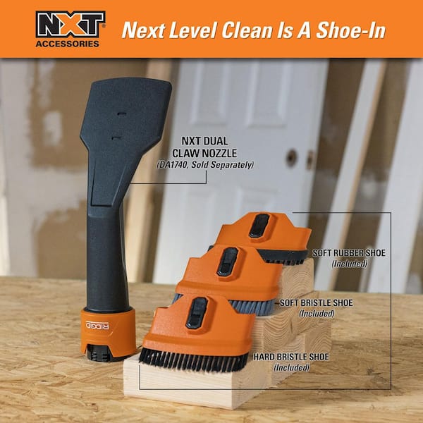 RIDGID NXT Claw Nozzle Shoe Kit with Hard, Soft, Rubber Bristle