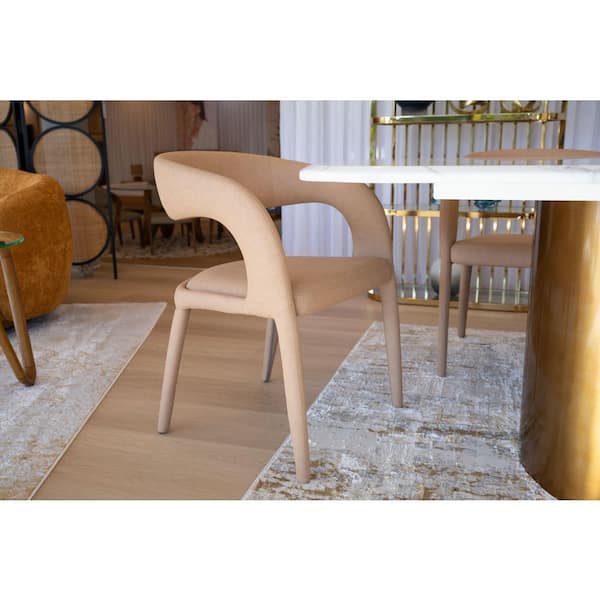 Faerron Tan Leatherette Dining Chair