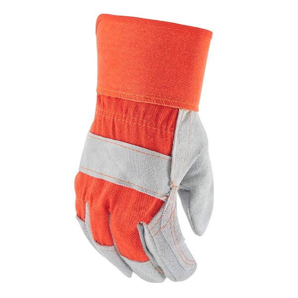 Firm Grip Large Dura-Knit Work Gloves, Orange/Black