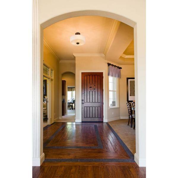 Arlington 14.75" Bronze Semi-Flush Mount with Matte Opal Glass Shade