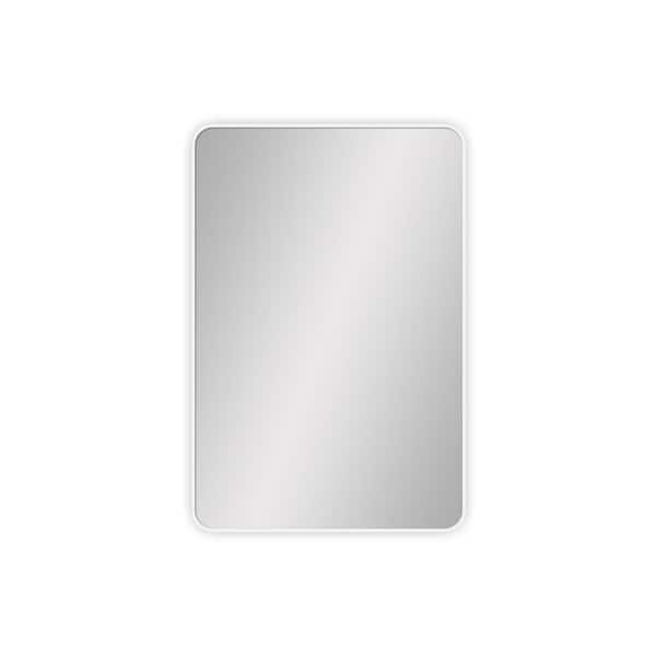 COWLOWN 24 in. W x 36 in. H Rectangular Framed Wall Bathroom Vanity Mirror in Brushed Nickel