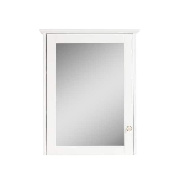 24 in. W x 30 in. H Rectangular White Wood Surface Mount Medicine Cabinet with Mirror, 2-Sided Mirror, Blum Soft Close